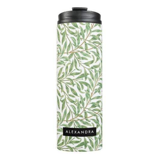 Ingewikkelde Greenery Pattern Custom Name Thermosbeker (Voorkant)