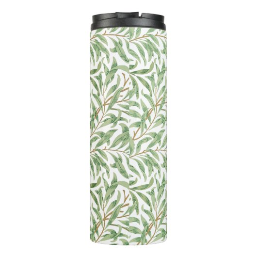 Ingewikkelde Greenery Pattern Custom Name Thermosbeker (Achterkant)