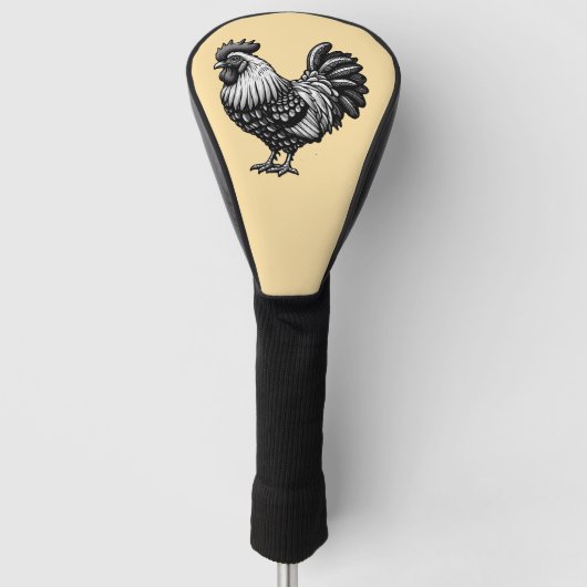 Ingewikkelde haan illustratie golfheadcover (Voorkant)