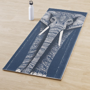 Ingewikkelde Indigo Mandala Olifant Spirituele Yog Yogamat
