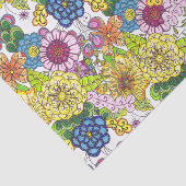 Ingewikkelde kleurrijke handgetekende bloemen en b tissuepapier (Detail)