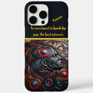 Ingewikkelde lederen kunstwerk met een kosmisch ge iPhone 16 pro max hoesje