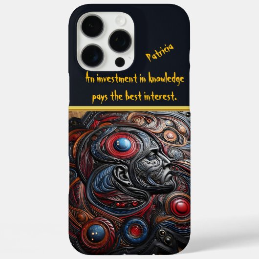Ingewikkelde lederen kunstwerk met een kosmisch ge Case-Mate iPhone case (Achterkant)