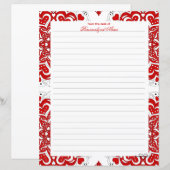 Ingewikkelde liefdesnotities - rood gevoerd papier (Voorkant / Achterkant)