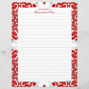 Ingewikkelde liefdesnotities - rood gevoerd papier