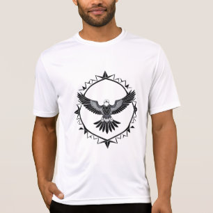 Ingewikkelde ontwerp van een zwarte en witte adela t-shirt