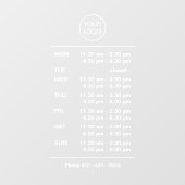 Ingewikkelde openingsuren Winkelraam sticker (Vel)