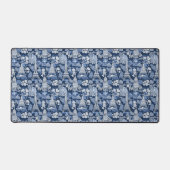 Ingewikkelde Parijse Blauwe Toile patterned Bureaumat (Voorkant)