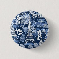 Ingewikkelde Parijse Eiffeltoren Blauwe Toile badg
