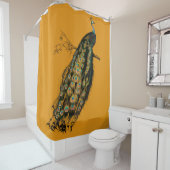 ingewikkelde pauwenmosterd geel douchegordijn (In situ)