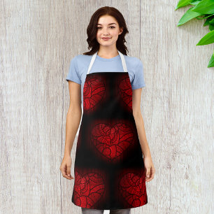 Ingewikkelde rode mandala hart romantische boho pa schort