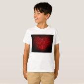 Ingewikkelde rode mandala hart romantische boho pa t-shirt (Voorkant volledig)