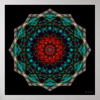 Ingewikkelde rode turquoise geometrische mandala k
