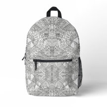 Ingewikkelde Symmetrische Doodle Mandala Zwart & W