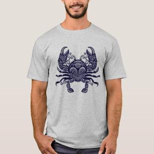 Ingewikkelde Tribale Mandala Krab Versierde T-shir T-shirt