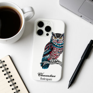 Ingewikkelde Uil houtsnijwerk iPhone 16 Pro Hoesje