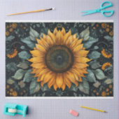 Ingewikkelde Zonnebloem Botanische Art Decoupage Tissuepapier (Craft)