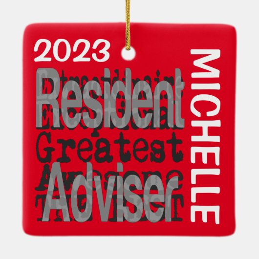 Ingezetene Adviseur Extraordinaire CUSTOM Keramisch Ornament (Achterkant)