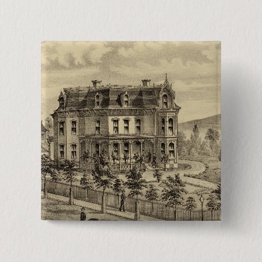 Ingezetenschap van AM Brown Vierkante Button 5,1 Cm (Voorkant)