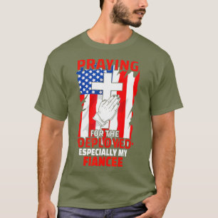 Ingezette verloofde Amerikaanse vlag Christelijk b T-shirt