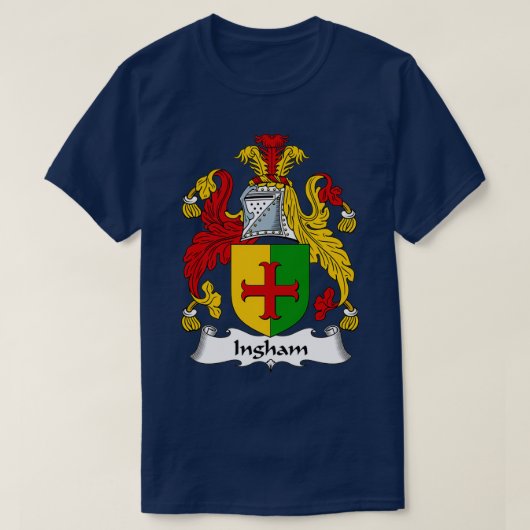 Ingham Coat of Arms Family Crest T-shirt (Design voorkant)