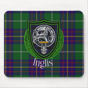 Inglis Schotse Clan Tartan en Wapen  Muismat