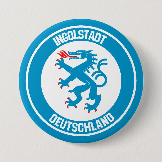 Ingolstadt Round Emblem Ronde Button 7,6 Cm (Voorkant)