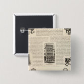 Ingrapham and Gamewell Company Vierkante Button 5,1 Cm (Voorkant /achterkant)