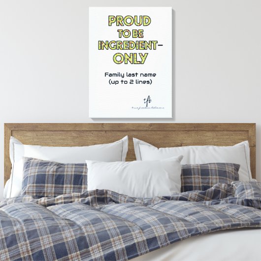 Ingrediënt-slechts Huishouden Canvas Afdruk (Insitu (Slaapkamer))