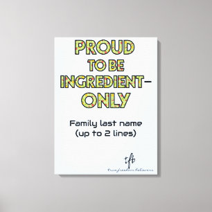 Ingrediënt-slechts Huishouden Canvas Afdruk
