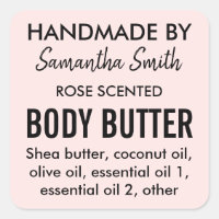 Ingrediënten eenvoudige body boter product label