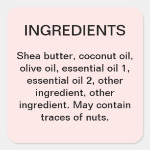 Ingrediënten eenvoudige zakelijke product label st
