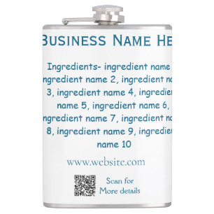 Ingrediënten naam toevoegen bedrijfsnaam website Q Heupfles