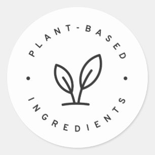 ingrediënten op basis van plant ronde sticker
