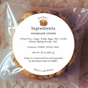 Ingredienten Product Stapel Rustieke Cookies Ronde Sticker