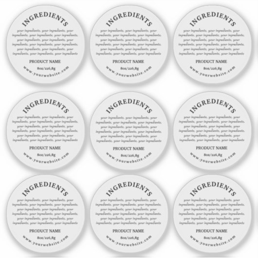 Ingrediënten Product Vinyl Transparant Label (Voorkant)