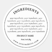 Ingrediënten Productlabel Ronde Sticker (Voorkant)