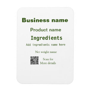 Ingrediënten voeg productnaam gewicht scan Q R det Magneet