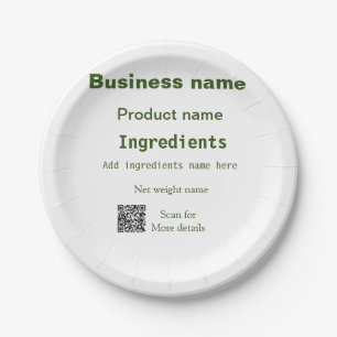 Ingrediënten voeg productnaam gewicht scan Q R det Papieren Bordje