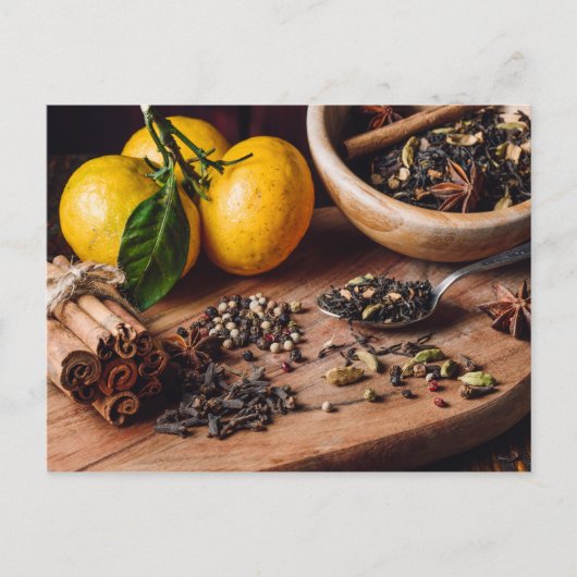 Ingrediënten voor masala chai briefkaart (Voorkant)