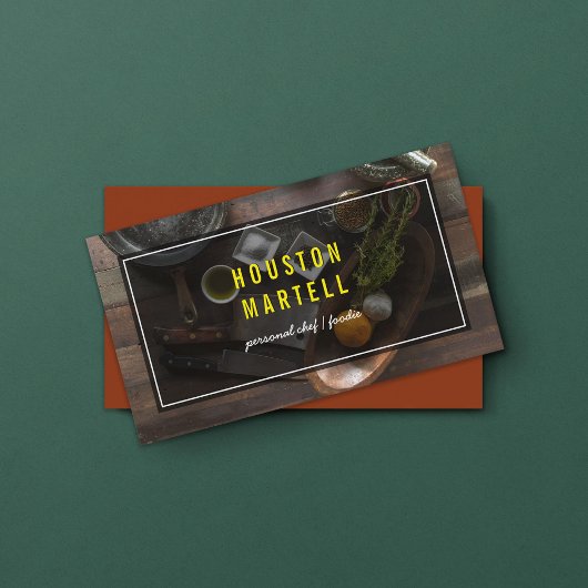 Ingrédients alimentaires Chef Carte de visite Coul