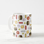 Ingrédients Cheeseburger - Mug de café blanc (Devant gauche)