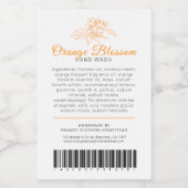 Ingrédients de beauté code barre étiquette oranger (Étiquettes simples)