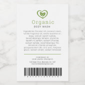 Ingrédients de beauté et logo étiquette à code bar (Étiquettes simples)