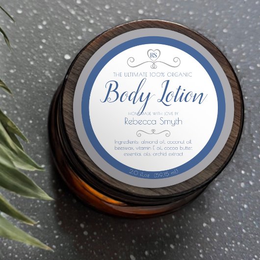 Ingrédients de lotion corporelle maison étiquette 