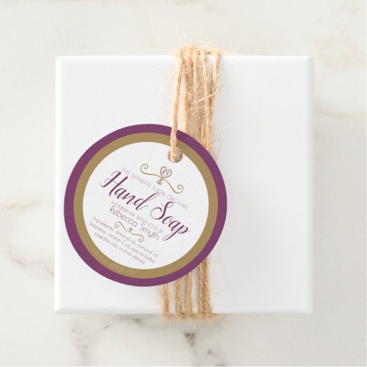 Ingrédients de savon à la main étiquette de produi (En situation)