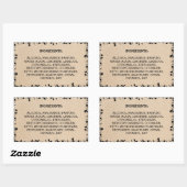 Ingrédients en carton Étiquette de produits Feuill (Feuille)