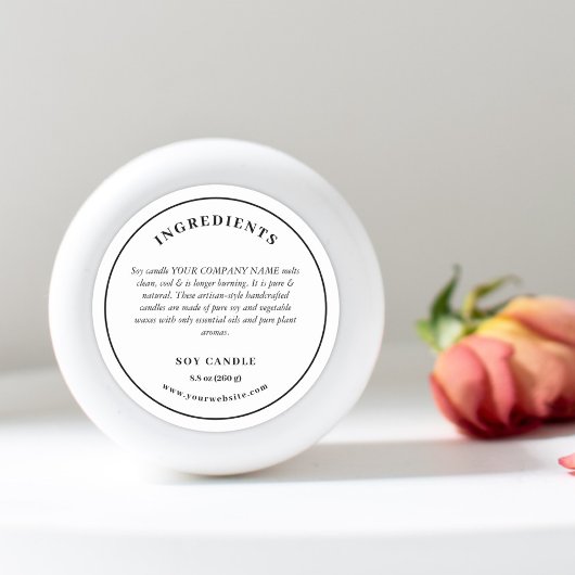 Ingrédients Étiquette de produit