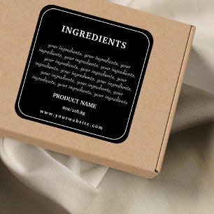 Ingrédients Étiquette de produit