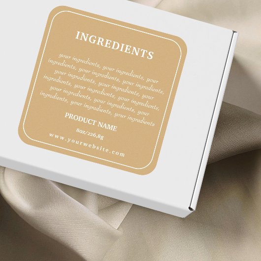 Ingrédients Étiquette de produit